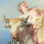 牡牛と女神、絵画
