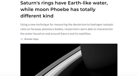 土星の環には地球のような水があるが、月のフェーベには全く違う水がある