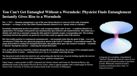 You Can't Get Entangled Without A Wormhole