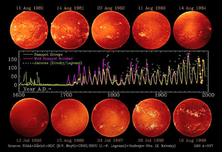 太陽の振動パターン