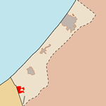 ガザ地区のラファの位置