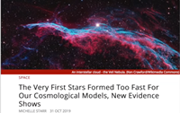 宇宙論的モデルには早すぎる超初期形成、新たな証拠で判明