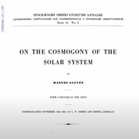 太陽系の宇宙進化論について、ハンス・アルヴェーン