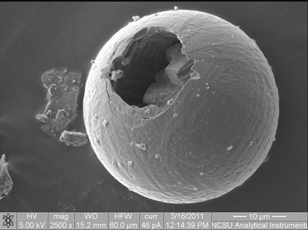 ヤンガー・ドリアス境界で発見された磁性微小球。
