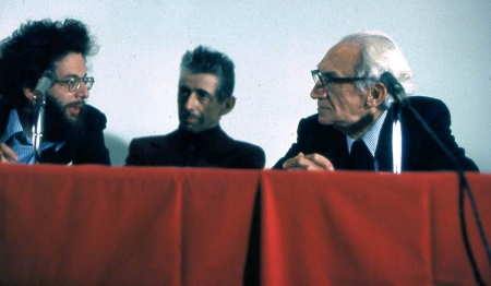 (L to R) Donald Goldsmith, Irving Michelson and Immanuel Velikovsky at the 1974 AAAS meeting