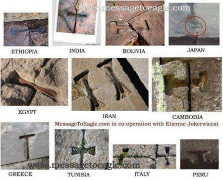 Ancient metal clamps discovered on megaliths, temples, and other prehistoric monuments worldwide