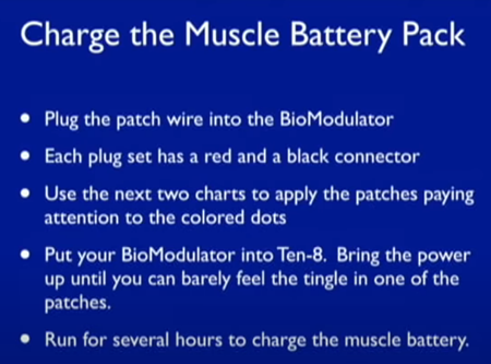 筋肉バッテリーパックの充電