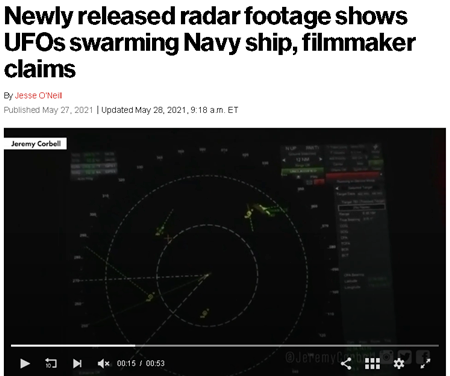 新たに公開されたレーダー映像には、海軍艦船に群がるUFOが映っていると、映像作家が主張している