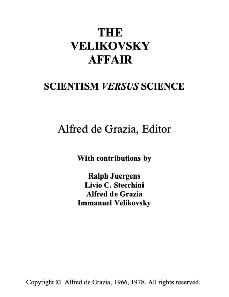 『ヴェリコフスキー事件』科学主義対科学