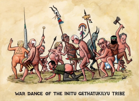 ゲタトゥキリュ族の戦争ダンス。