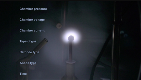 チャンバー圧力、チャンバー電圧、チャンバー電流、ガスの種類、カソードタイプ、アノードタイプ、時間