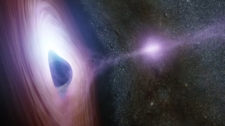 ブラックホールからのジェットと無限大のイメージ