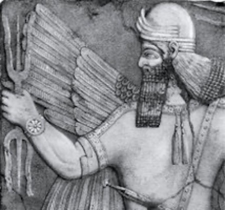 メソポタミアの神、ニヌルタの古代の腕時計