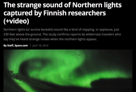 フィンランドの研究者が捉えたオーロラの不思議な音