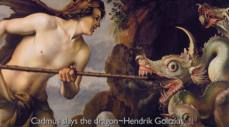カドマスがドラゴンを倒す～ヘンドリック・ゴルツィウス