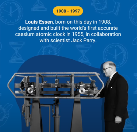 1908年のこの日に生まれたルイス・エッセンは、科学者ジャック・パリーと共同で、1955年に世界初の正確なセシウム原子時計を設計・製作した。