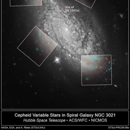 渦巻銀河NGC3021のセファイド変光星