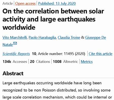 「世界の太陽活動と大地震の相関について」
