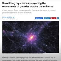 宇宙の銀河の動きを同期させている謎の存在