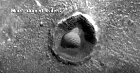火星、ドーム型クレーター