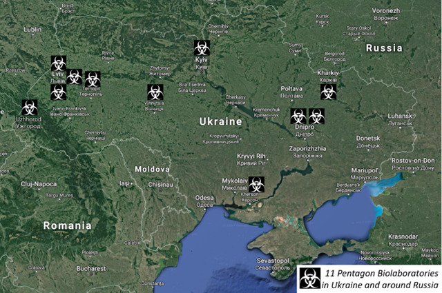ウクライナとロシア周辺にある11のペンタゴンバイオラボラトリー