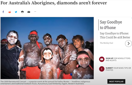 オーストラリアのアボリジニーにとって、ダイヤモンドは永遠ではない