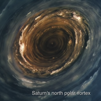 土星の北極点の渦