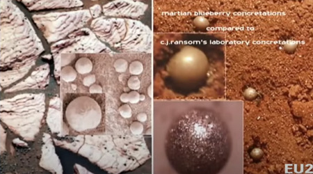 火星のブルーベリーコンクレートとC.J.ランサムの実験室のコンクレートの比較