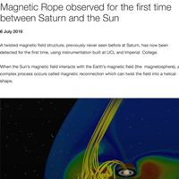 Magnetic rope observed fo土星と太陽の間で初めて観測された磁気ロープ