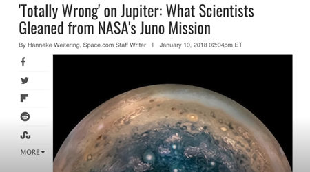 木星の「全くの勘違い」 : NASAのジュノー・ミッションから科学者が得たもの 2018年