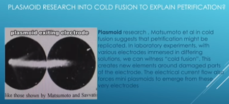 石化を説明するために常温核融合を研究するプラズモイドの研究？