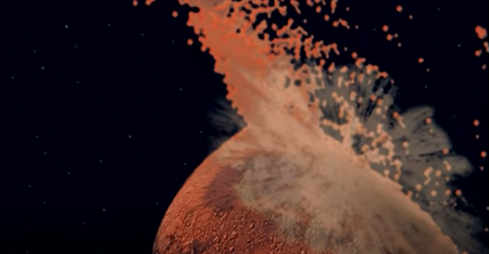 火星、小惑星の衝突？　イメージ画像