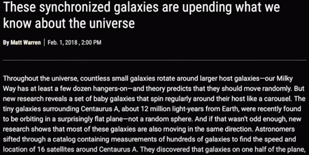 これらの同期した銀河は、私たちが宇宙について知っていることを覆している