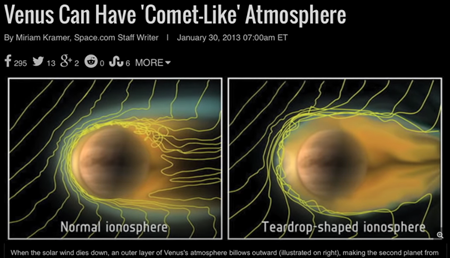 金星には「彗星」のような大気が存在する可能性がある