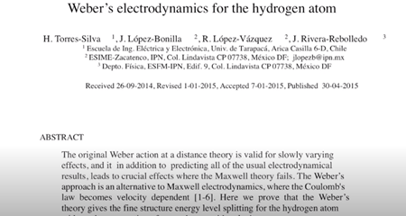 ウェーバーの水素原子の電気力学