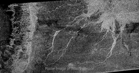タイタン表面のレーダー画像