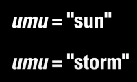 umu="sun", umu="storm"