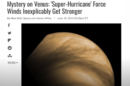 金星の謎 : 不可解なほど強くなる”スーパーハリケーン”の強風