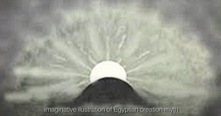 エジプトの創造神話を想像して描いたもの