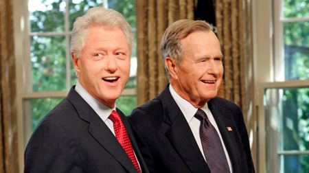 ジョージ・ブッシュ・シニアとビル・クリントン、第41代と第42代アメリカ合衆国大統領