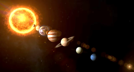 現在の太陽系は９つの惑星で構成されています