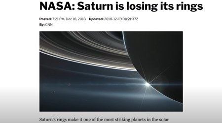 NASA : 土星の環が失われつつある