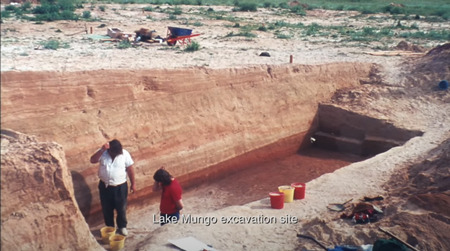 マンゴ湖の発掘現場