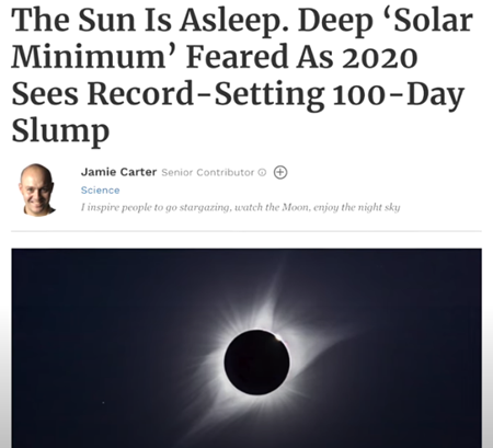 太陽は眠っている。2020年、記録的な100日の低迷を迎える深い"太陽活動極小期"が危惧される