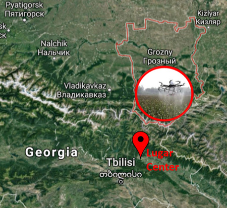 チェチェンの地元市民は、2017年にロシアとグルジアの国境付近でUAV散布機に気づいた。