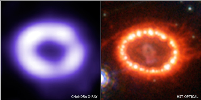 SN1987Aは、天の川銀河の矮小な衛星銀河である大マゼラン雲の中で起こったII型超新星です。