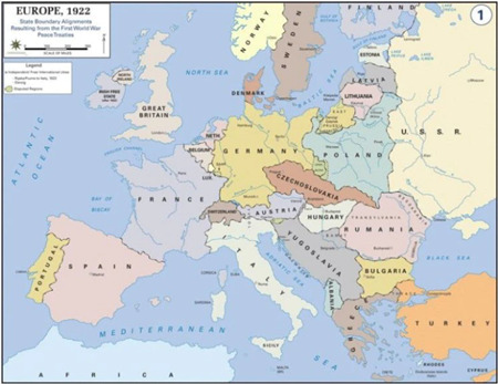 EUROPE,1922, map